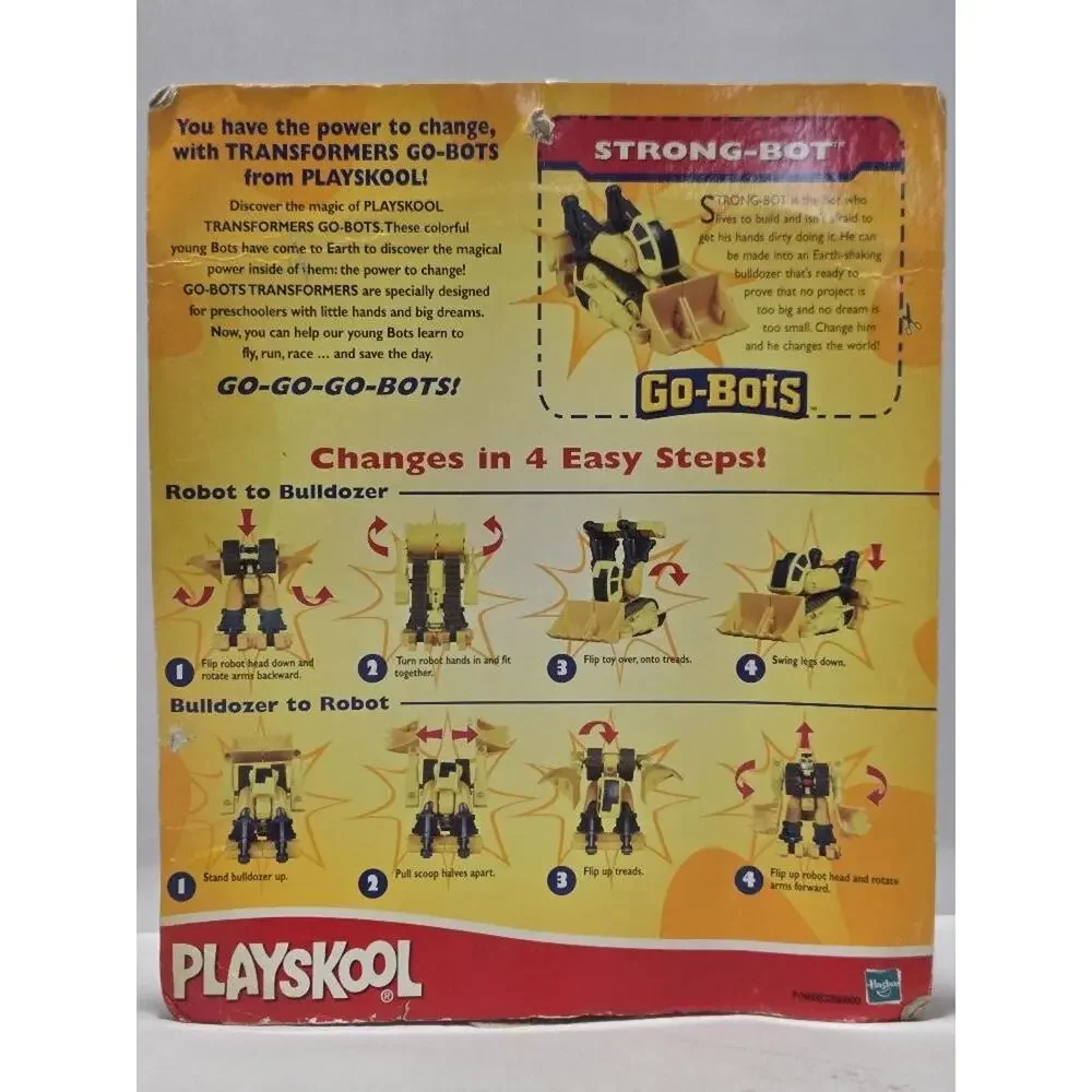 Transformers Go-Bots Strong-Bot Bulldozer Figure 2002 Hasbro Playskool New